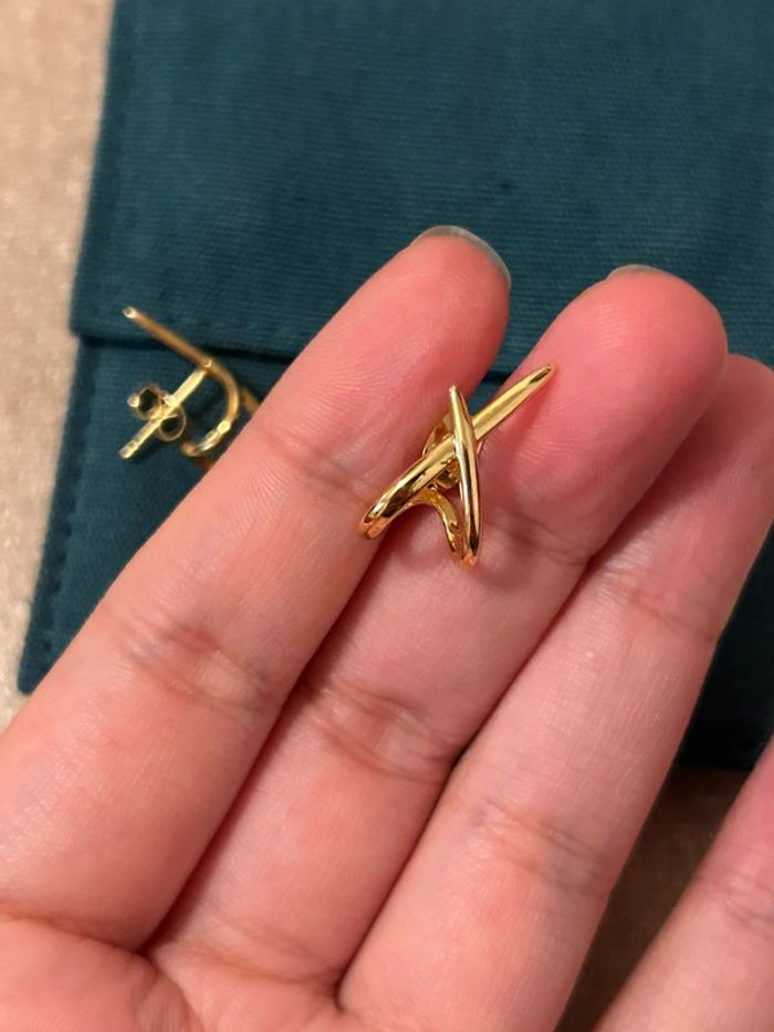 Boucles d’oreilles « Sloane » entrecroisés - photo numéro 7