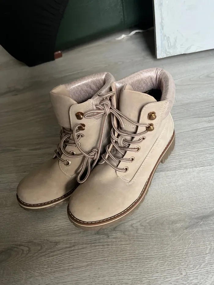 Bottines roses / beiges - photo numéro 4