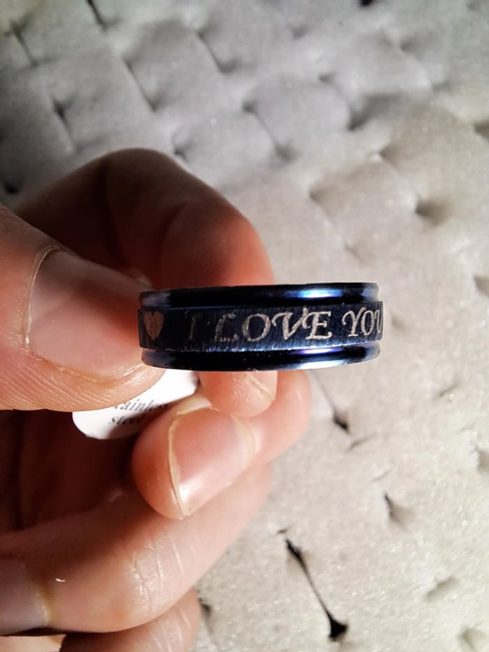 Bague acier inoxydable motifs