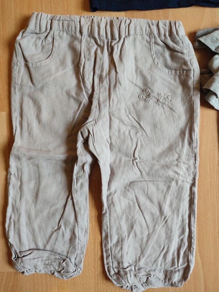 Lot tenue pantalon Obaïbi+ legging/jupe et t-shirt manches longues Mis Cutie en 18M - photo numéro 4