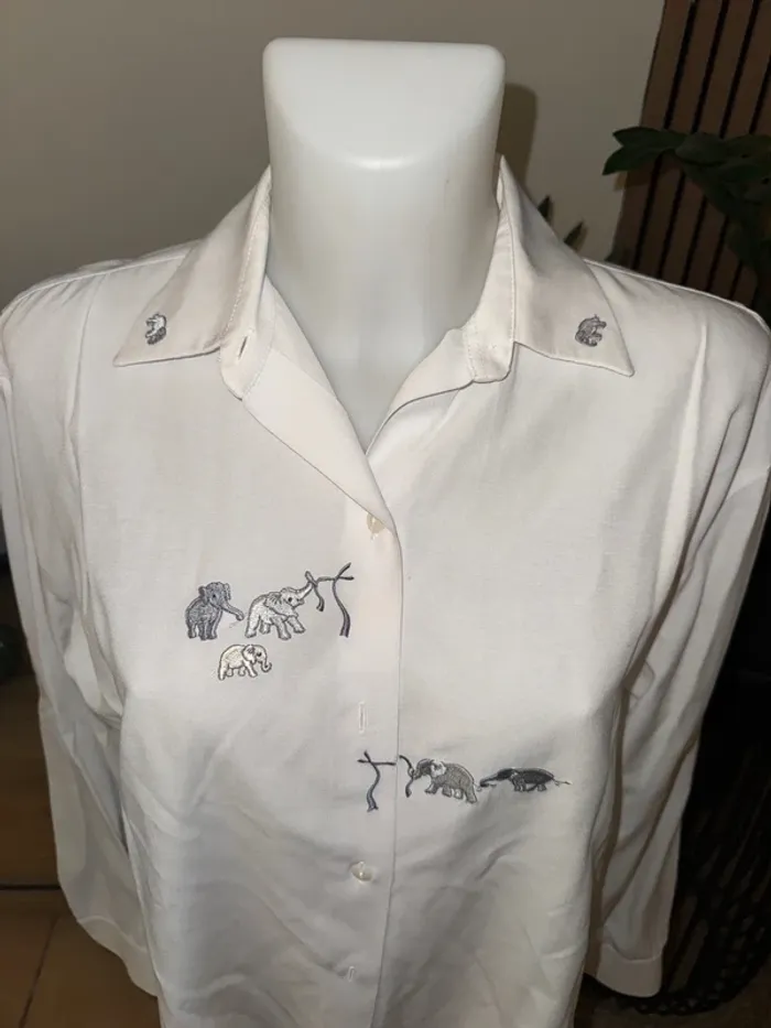 Chemise blanche à motif - photo numéro 2
