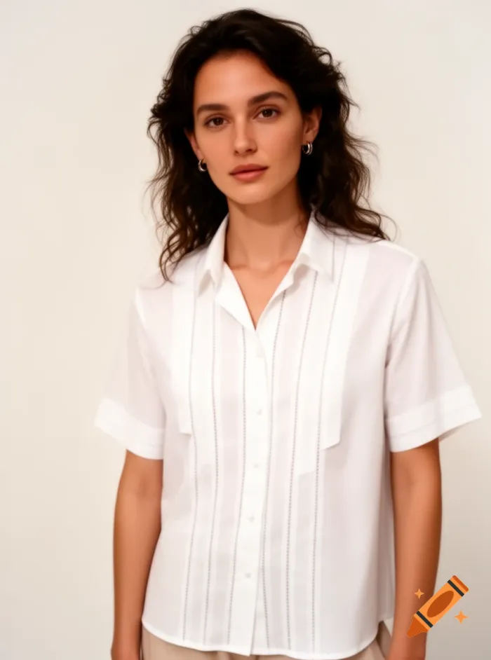 chemisier manches courtes blanc taille 38-40 ester ken neuf - photo numéro 1
