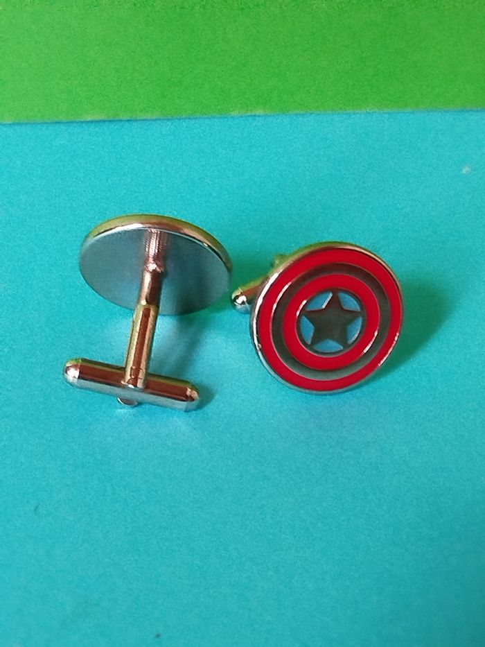 Bouton de manchette Captain America - photo numéro 3