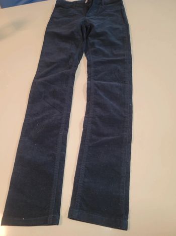 Pantalon zeeman velours bleu marine 158cm tbe