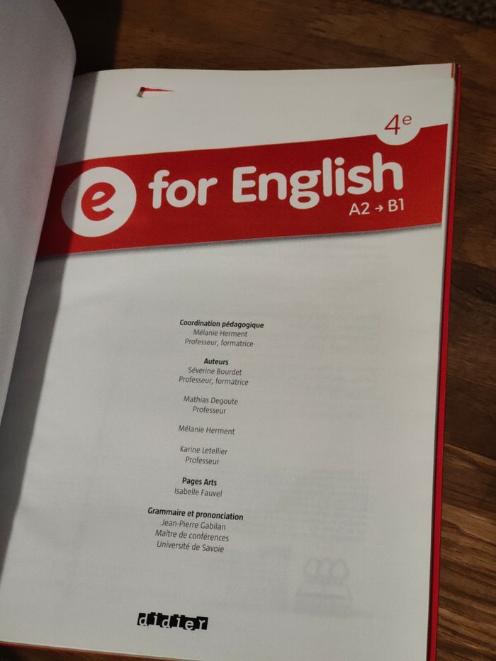 Manuel anglais e for English 4e - photo numéro 3