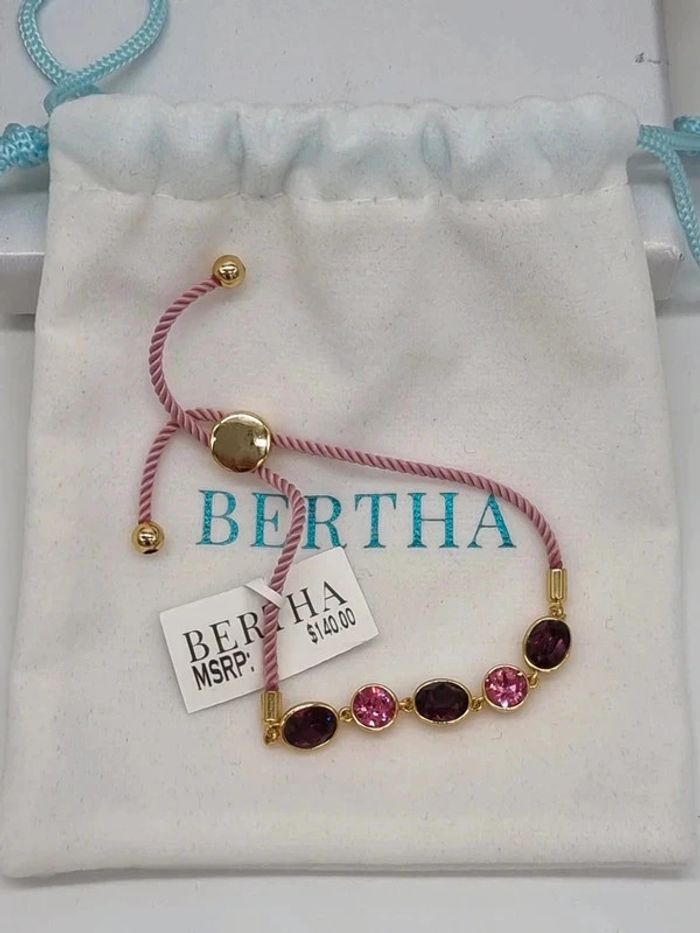 Bertha bracelet en corde bolo rose plaqué or 18 carats pour femme - photo numéro 4