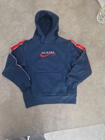 Sweat à capuche garçon bleu T6ans TBE US jeans