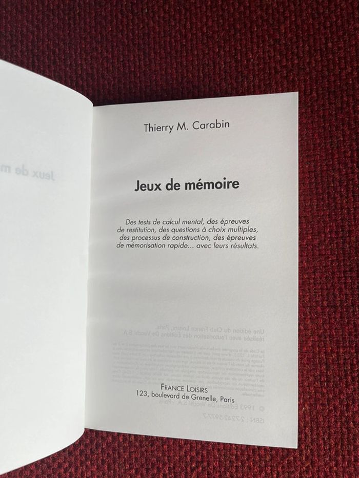 Livre Jeux de mémoire - photo numéro 4