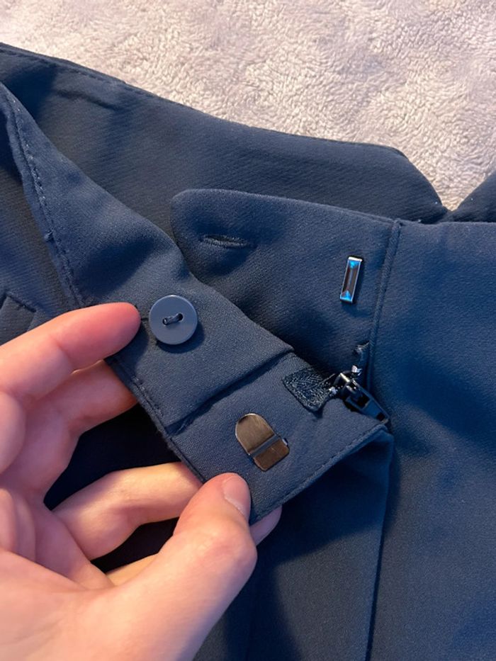 Pantalon taille haute bleu foncé XS Zara - photo numéro 8
