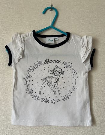Tee-shirt Bambi manche volantée taille  6 mois