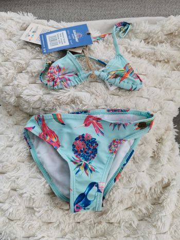 Maillot de bain 2 pièces bikini Longboard bleu taille 2-3 ans