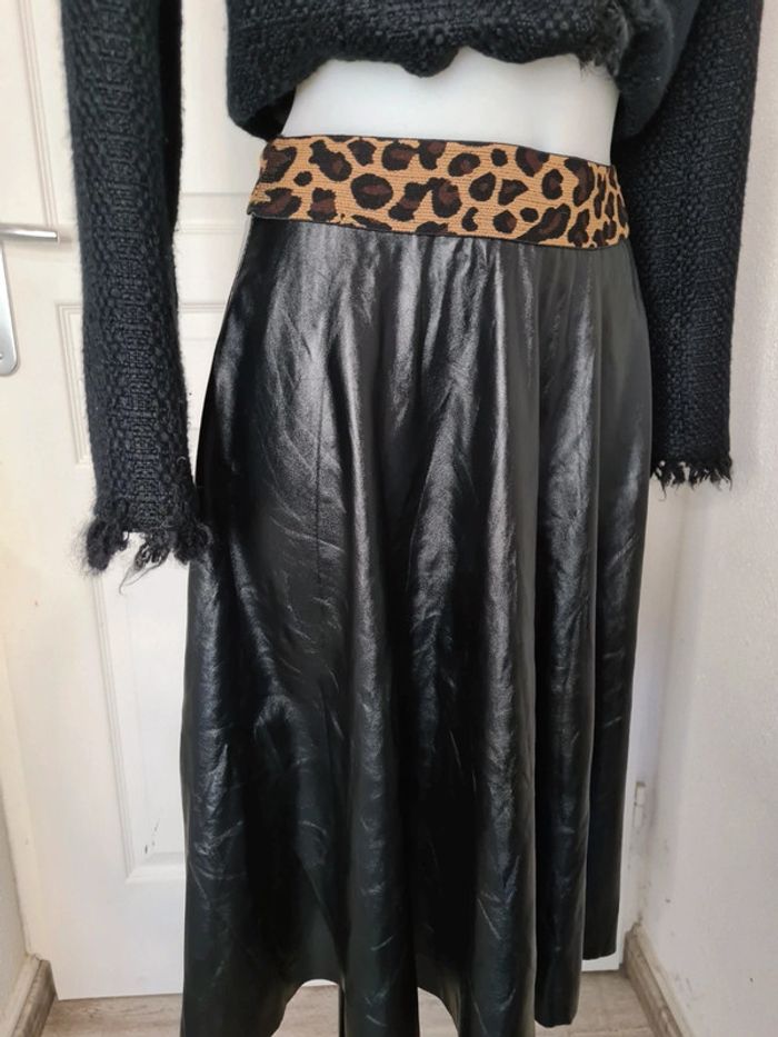 Jupe simili cuir vintage
