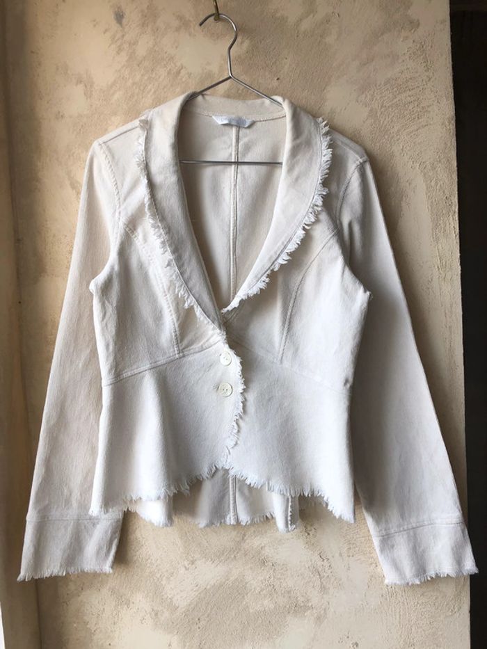 Veste en velours crème vintage Y2K M