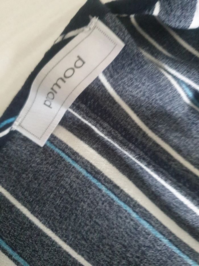 Neuve robe longue été rayé bleu Marque Promod taille 40 - photo numéro 6