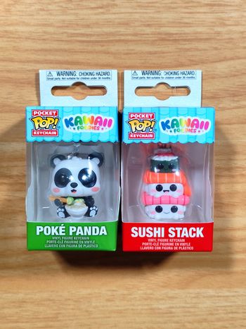 Lot 2 Pocket Pop! Keychains - Poké Panda & Sushi Stack