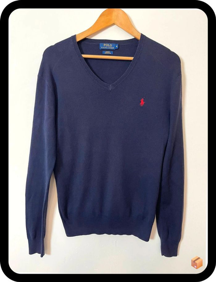 Pull Ralph Lauren – Taille M – Bleu marine – 100 % coton – Homme