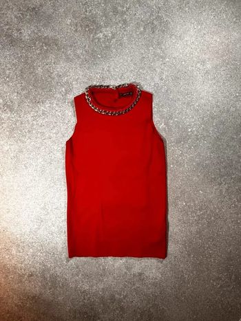 🟥 Haut rouge élégant avec collier zara knit taille S 🟥