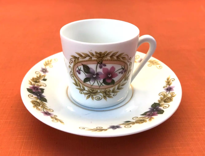 5 Tasses / Soucoupes à café Limoges Porcelaine BM Porcelaine Française - photo numéro 8