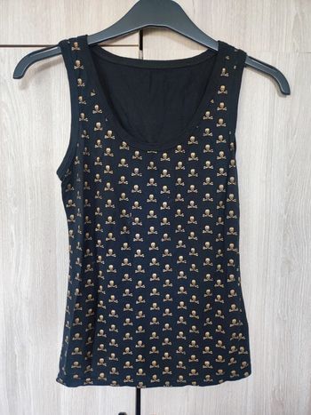 Debardeur noir tête de mort dorée t 34