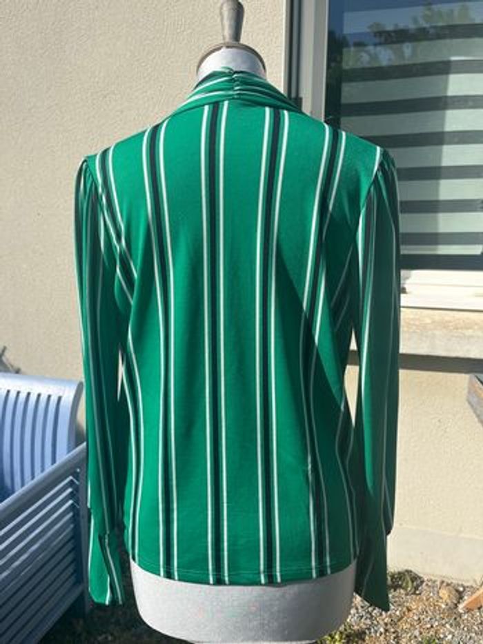 💚 Chemisier Morgan vert à rayures noires et blanches 💚 - photo numéro 6