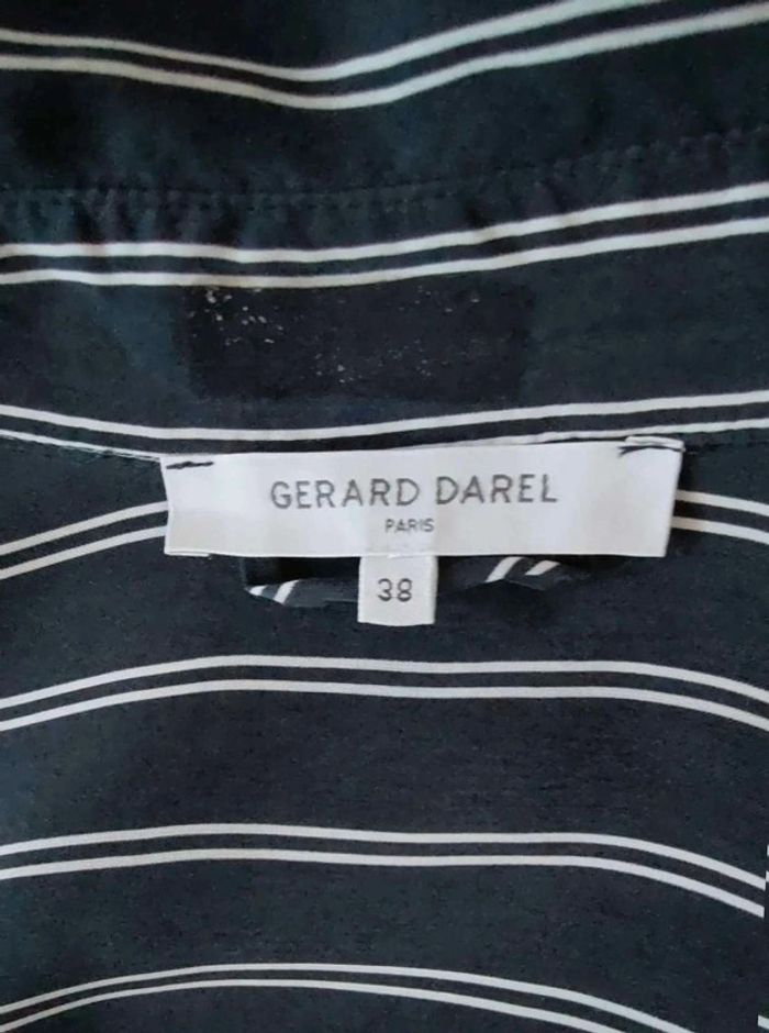 Robe Chemise  Gérard  Darel  -  100%  Cupro, Rayures marines  Élégantes  ! - photo numéro 3