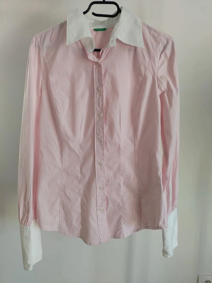 Benetton chemise rose 40 - photo numéro 2