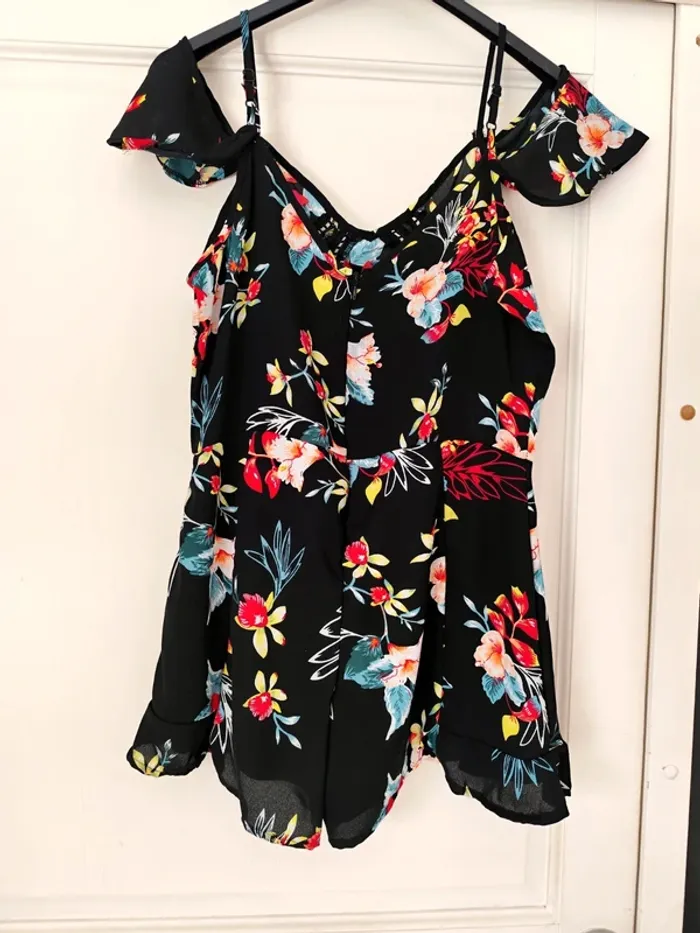 Combishort noir fleuri Jennyfer taille L - photo numéro 5