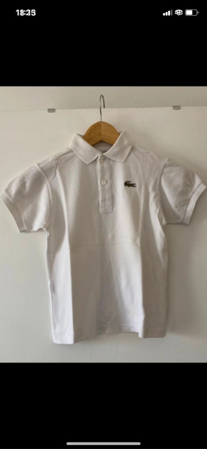 LACOSTE 8 ans polo blanc - photo numéro 2