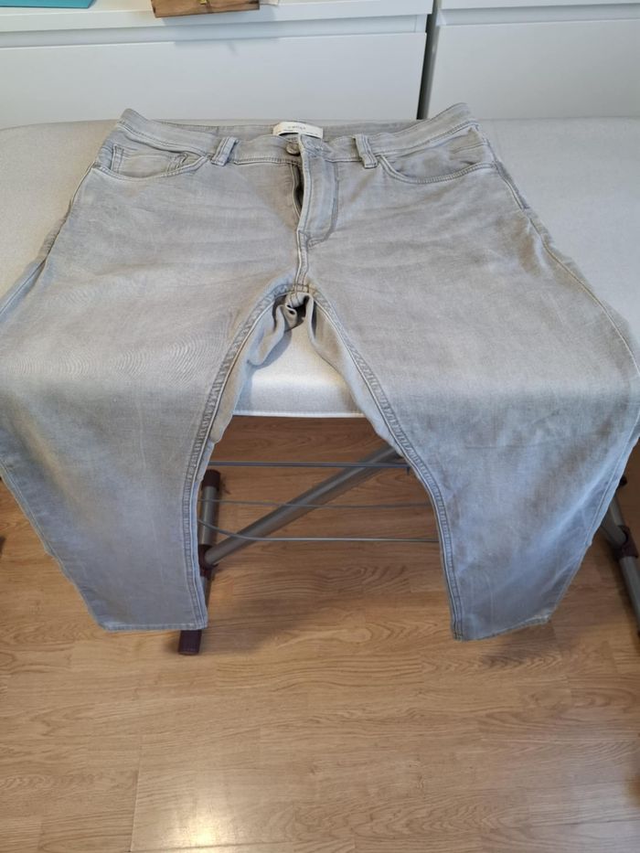 Joli jean homme Celio C15 straight W34 L32 gris clair très bon état - photo numéro 4