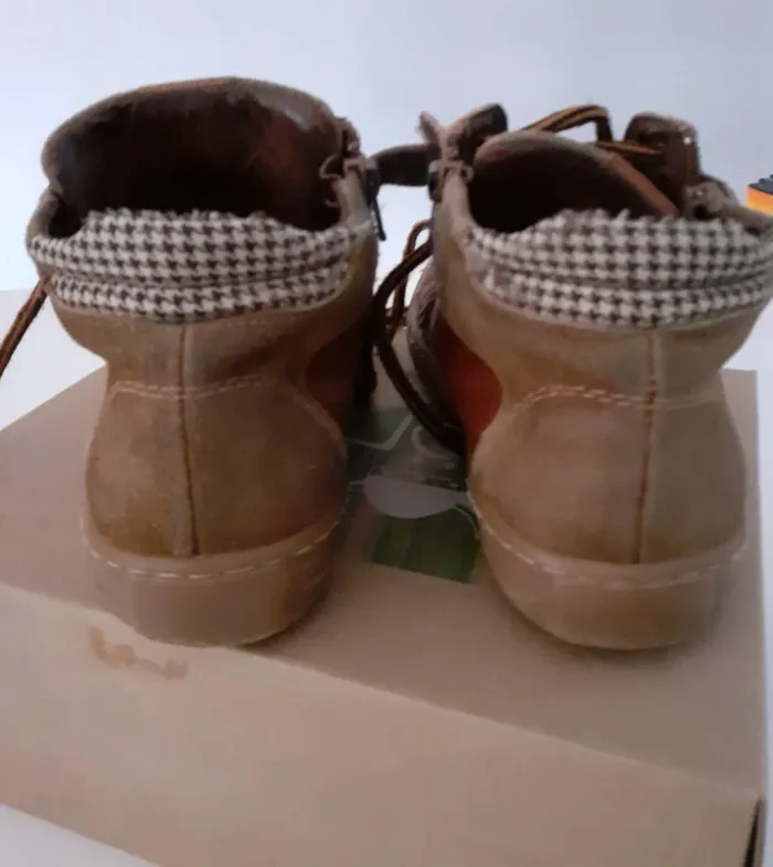 Chaussures montantes en cuir double fermeture marron cognac Nörvik 33 - photo numéro 4