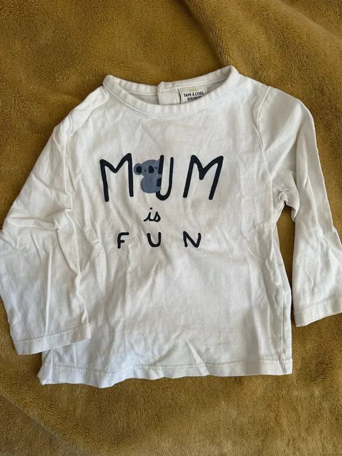 Lot 2 teeshirt manches longues 18 mois - photo numéro 3