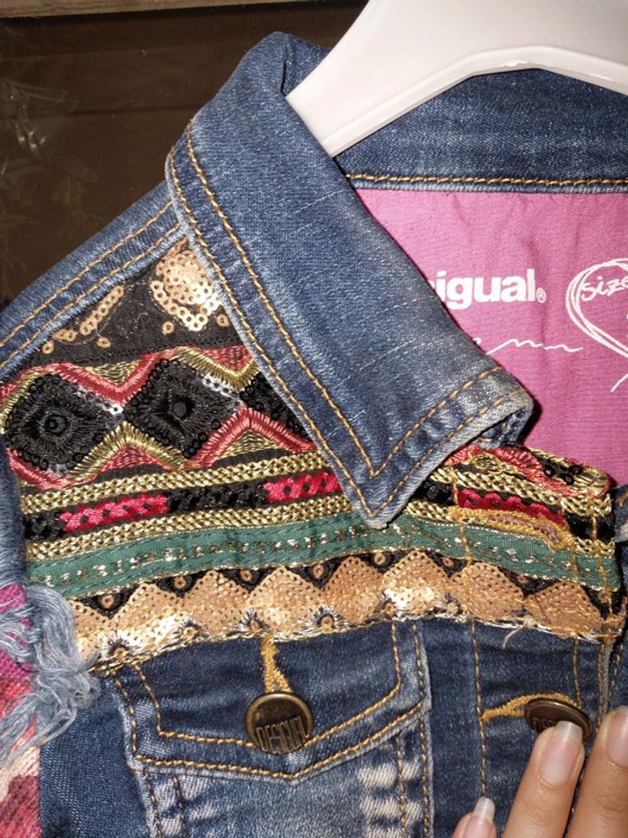 Veste en jean et paillettes Desigual 4 ans fille - photo numéro 3