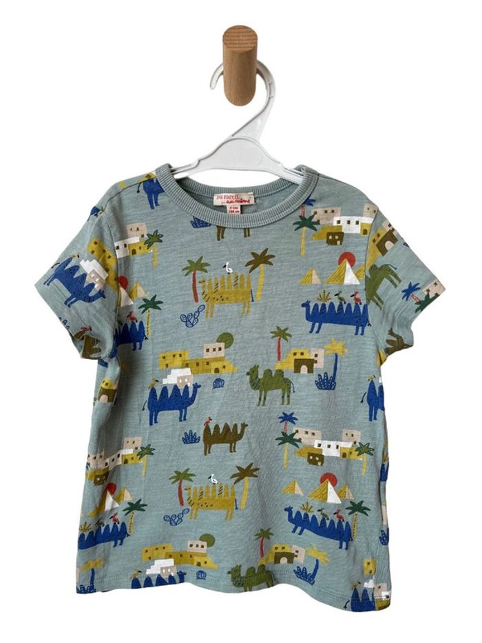 T-shirt manches courtes (chameaux + palmiers) - DPAM 4 ans (104cm)