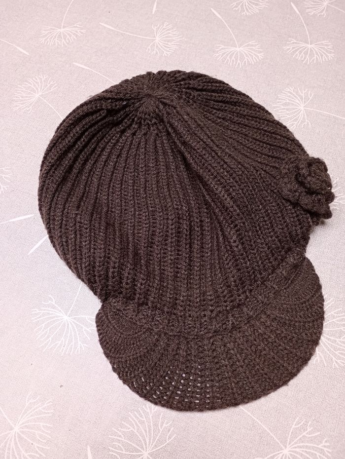 Casquette tricot marron