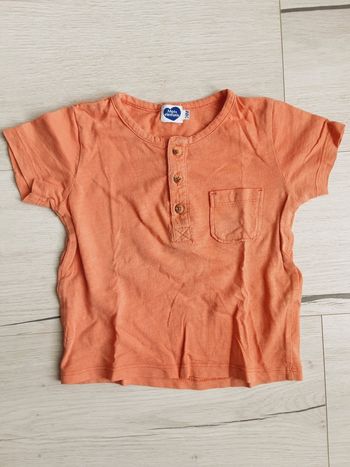 Vêtement garçon tee-shirt manches courtes orange Mots d’enfants 2 ans