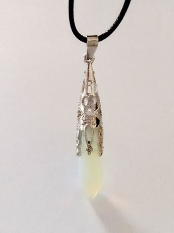 Collier corde de cire + pendentif spirituel