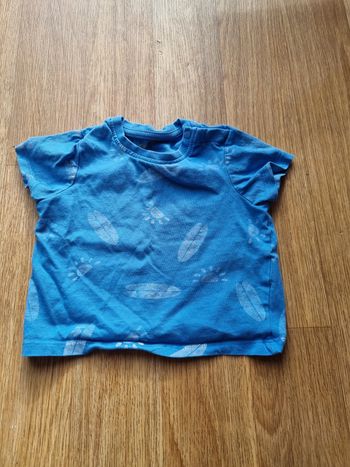 T-shirt bébé bleu - Motif surf - Orchestra 18 mois