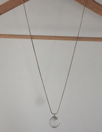 Collier sautoir gros pendentif transparent