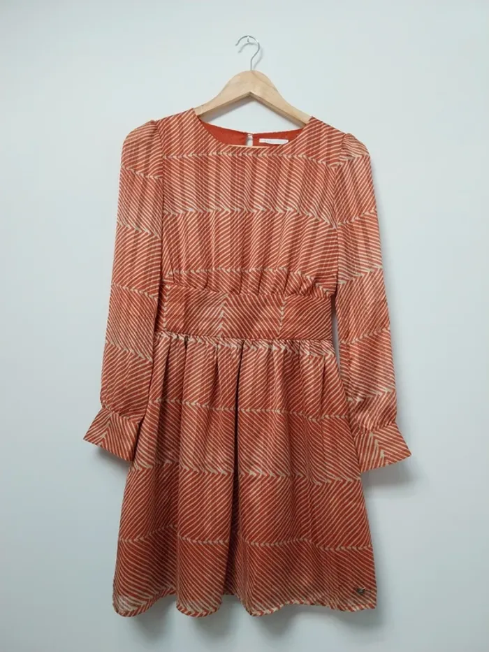 Robe mi-saison orange à motifs Les Petites Bombes 34