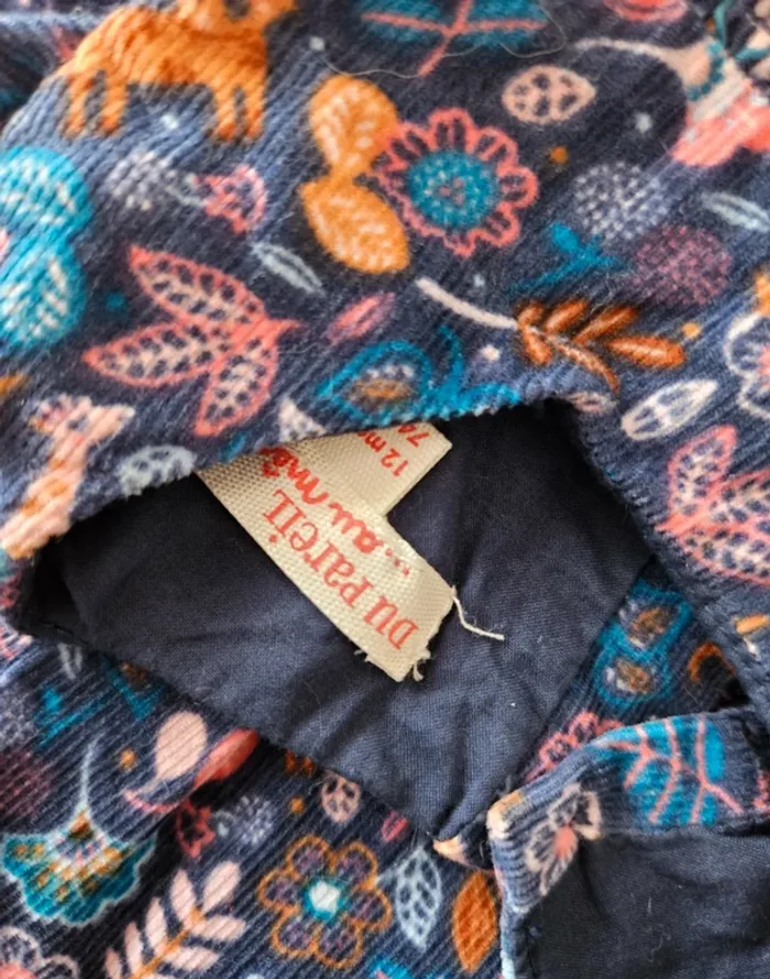 Robe velours DPAM 12mois bébé fille - photo numéro 4
