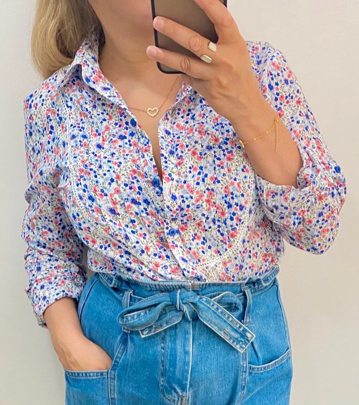 Chemise a fleurs romantique Taille L Haosa