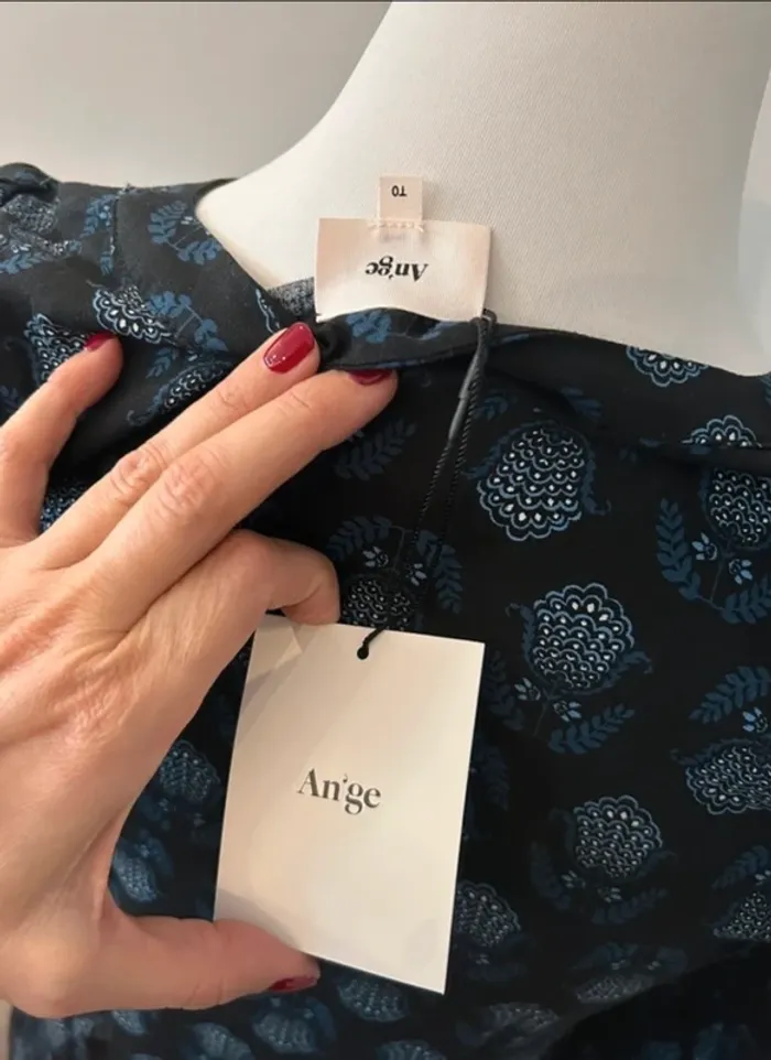 Ange robe bleu imprimée, florale, femme,  taille 0//34 Neuf avec étiquette - photo numéro 6