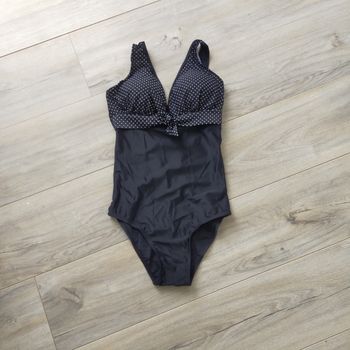 Maillot de bain femme une piece noir a pois blanc taille  38 berydale