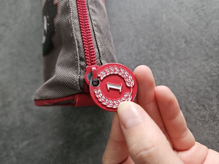 Trousse fourre-tout pour école ronde - Grise & rose - Fouganza - photo numéro 3