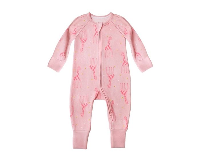 Pyjama dim velours  Motif girafe  Fermeture éclair/ zip  Neuf Taille 3 mois