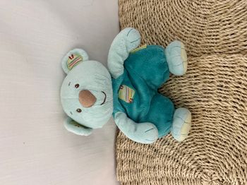Koala Zen Système U doudou bleu turquoise vert