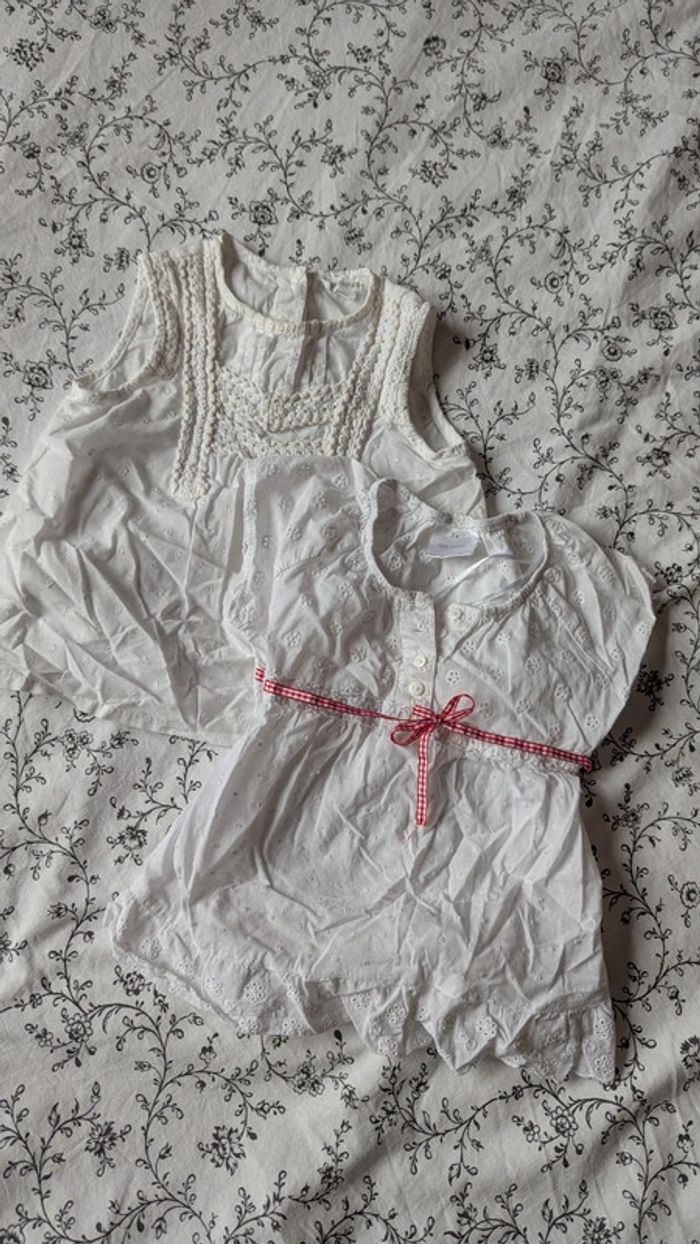 Lot de 2 chemisettes blanches