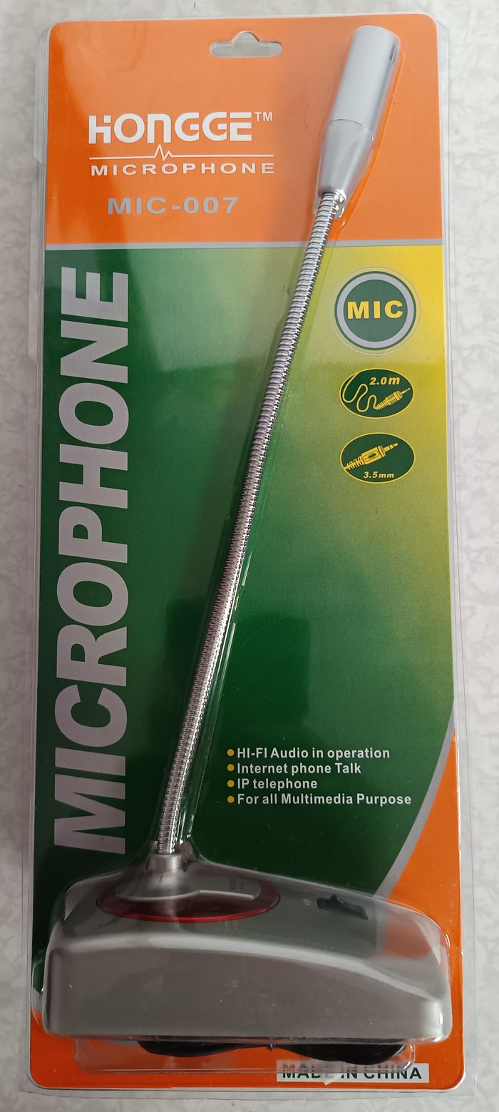 Microphone Flexible Neuf Jack 3,5mm , Longueur de câble 2m, avec interrupteur