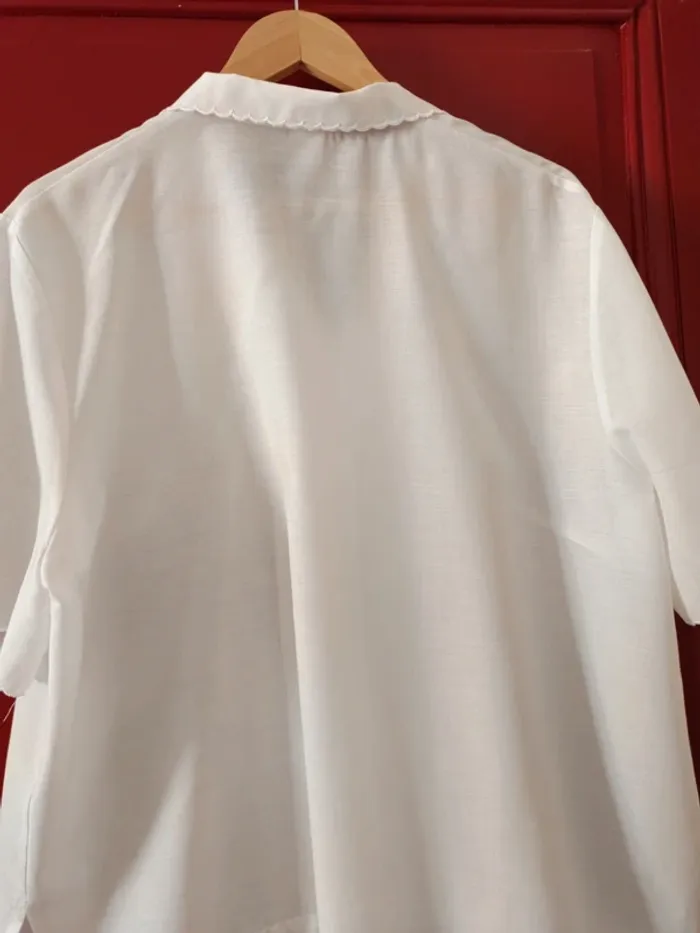 Blouse chemise manches courtes broderie t.46 - photo numéro 6