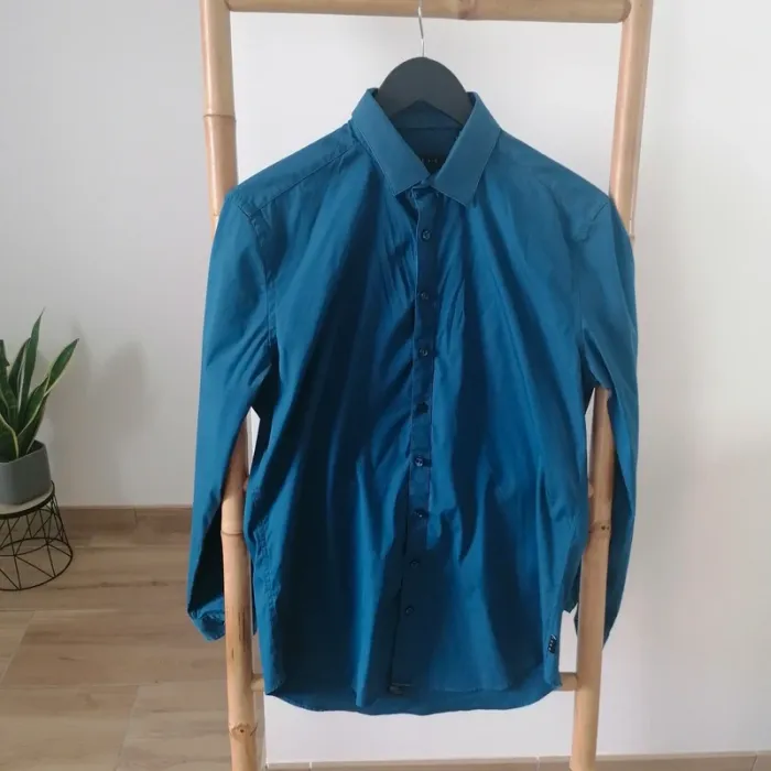 Chemise bleu manches longues izac